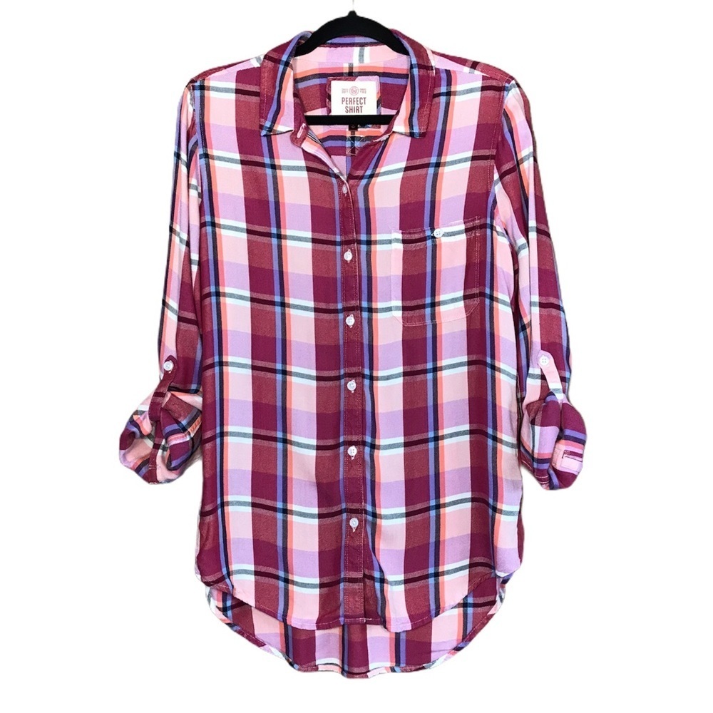 SO Perfect Plaid Button Down Long Sleeve Shirt